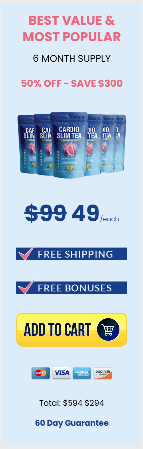 Cardio Slim Tea price 6 bottle